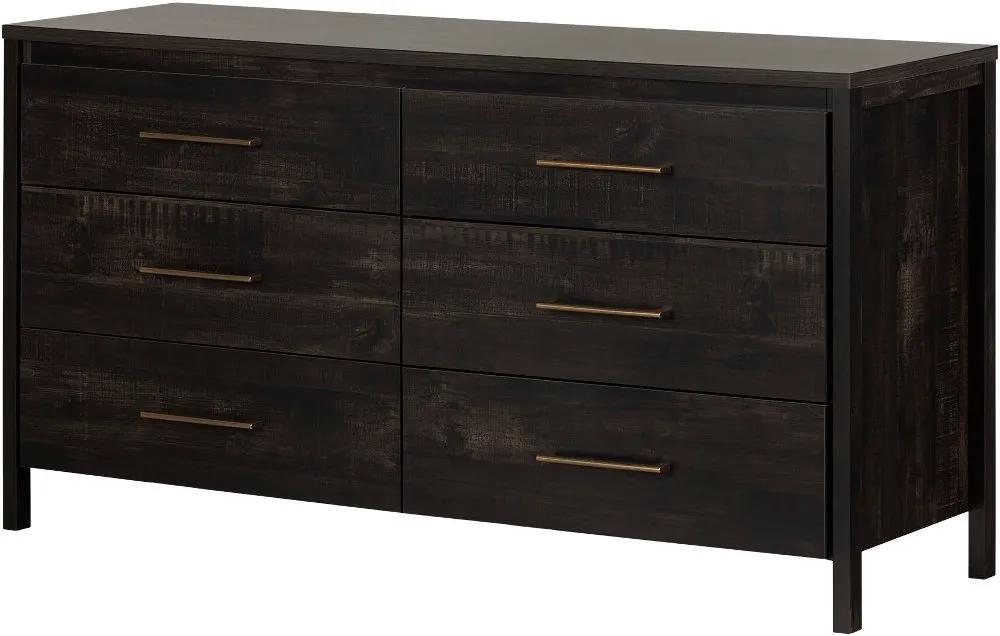 Gravity Rubbed Black 6 Drawer Dresser - South Shore