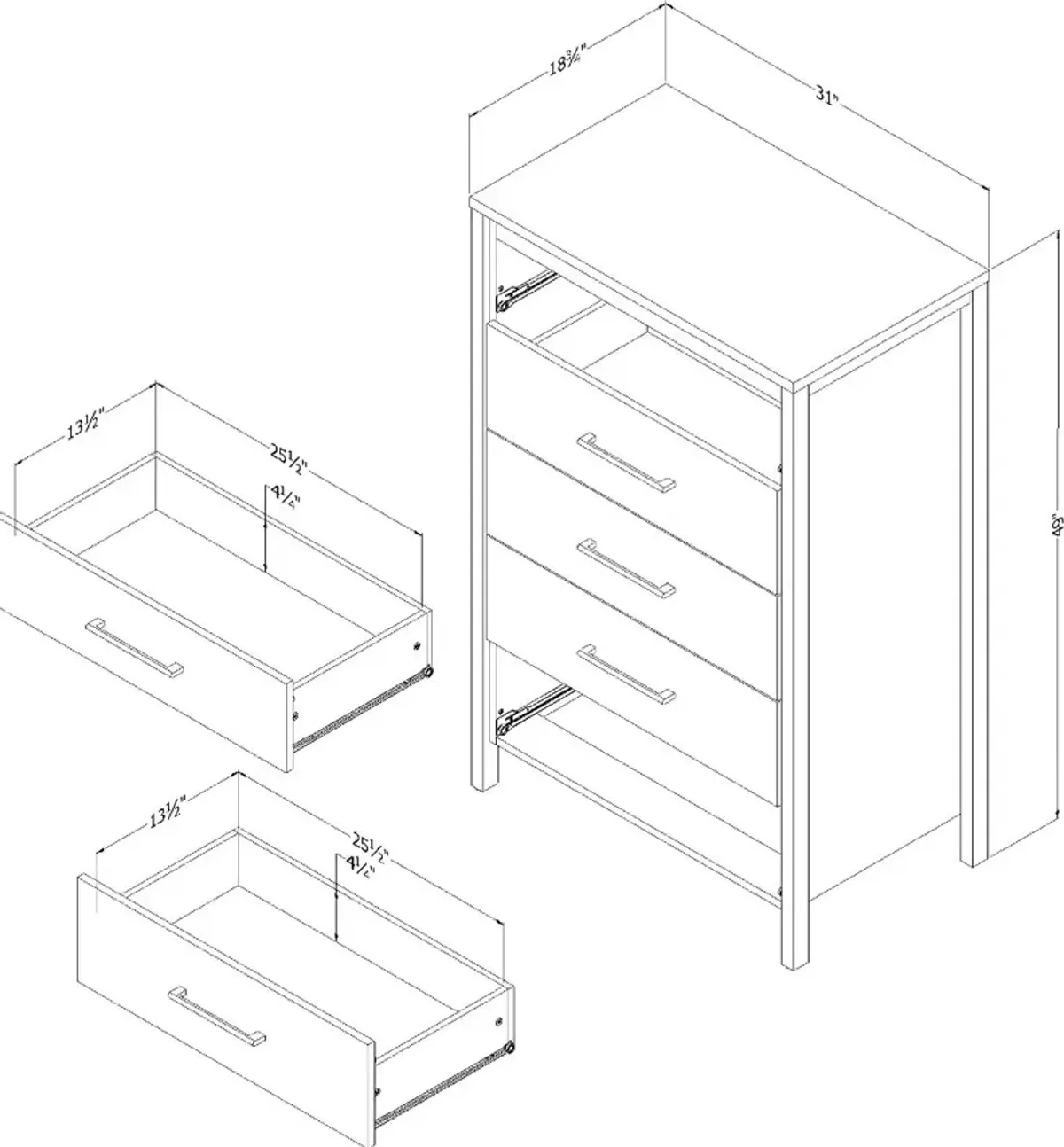 Gravity Rubbed Black 5 Drawer Chest - South Shore