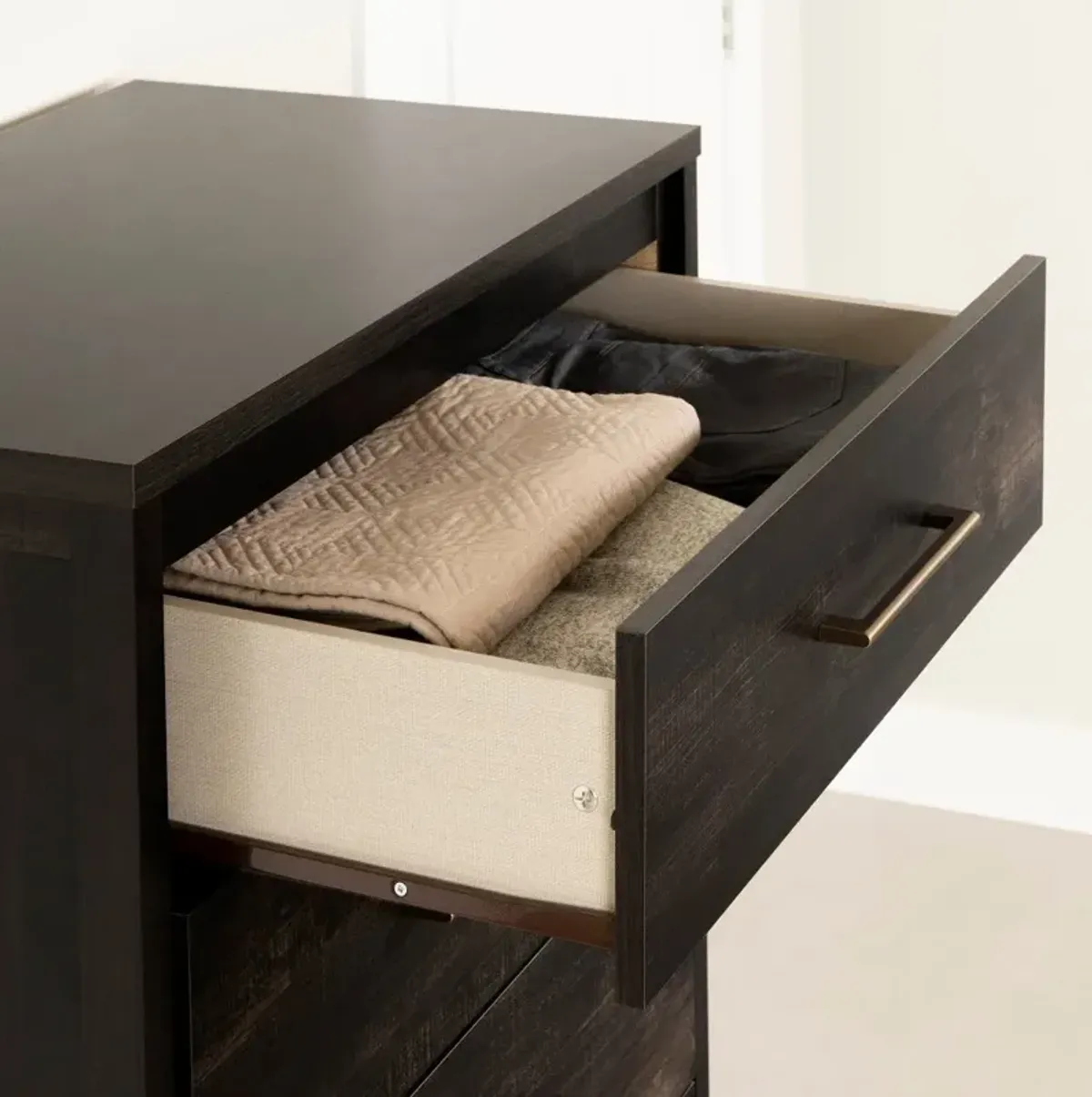 Gravity Rubbed Black 5 Drawer Chest - South Shore