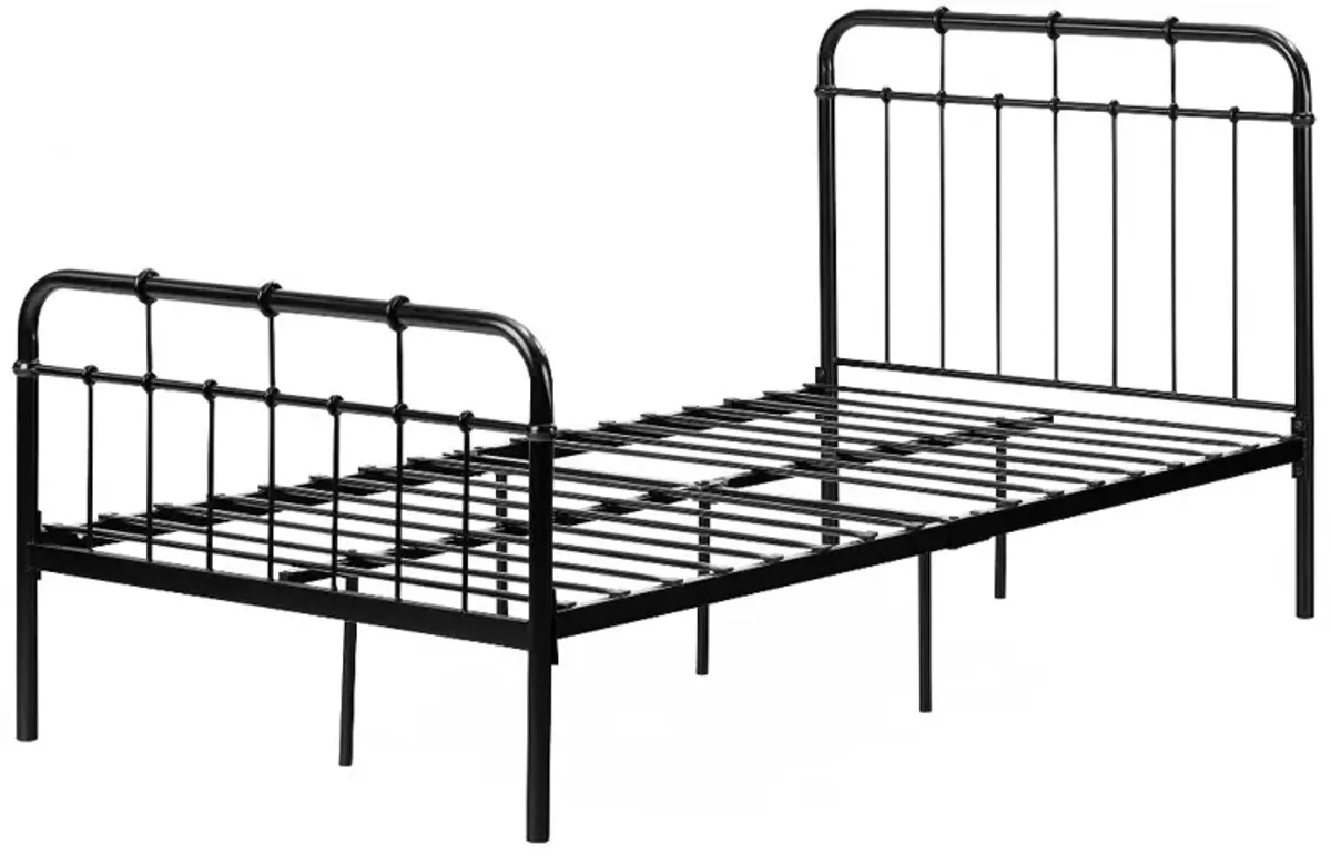 Vito Black Metal Twin Bed - South Shore