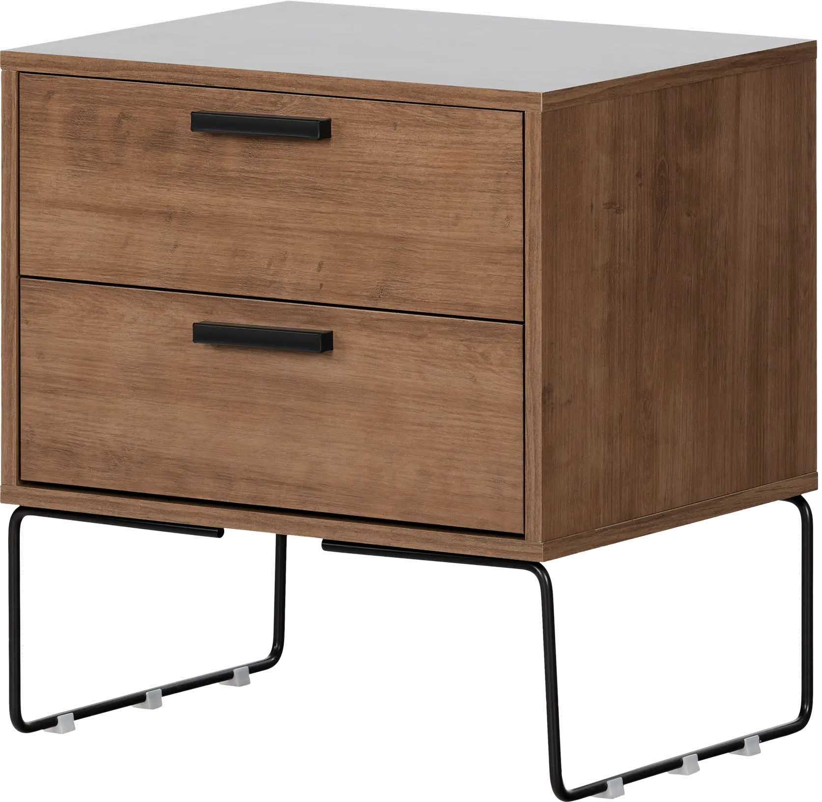 Vito Dark Wood End Table With Two Drawers - South Shore