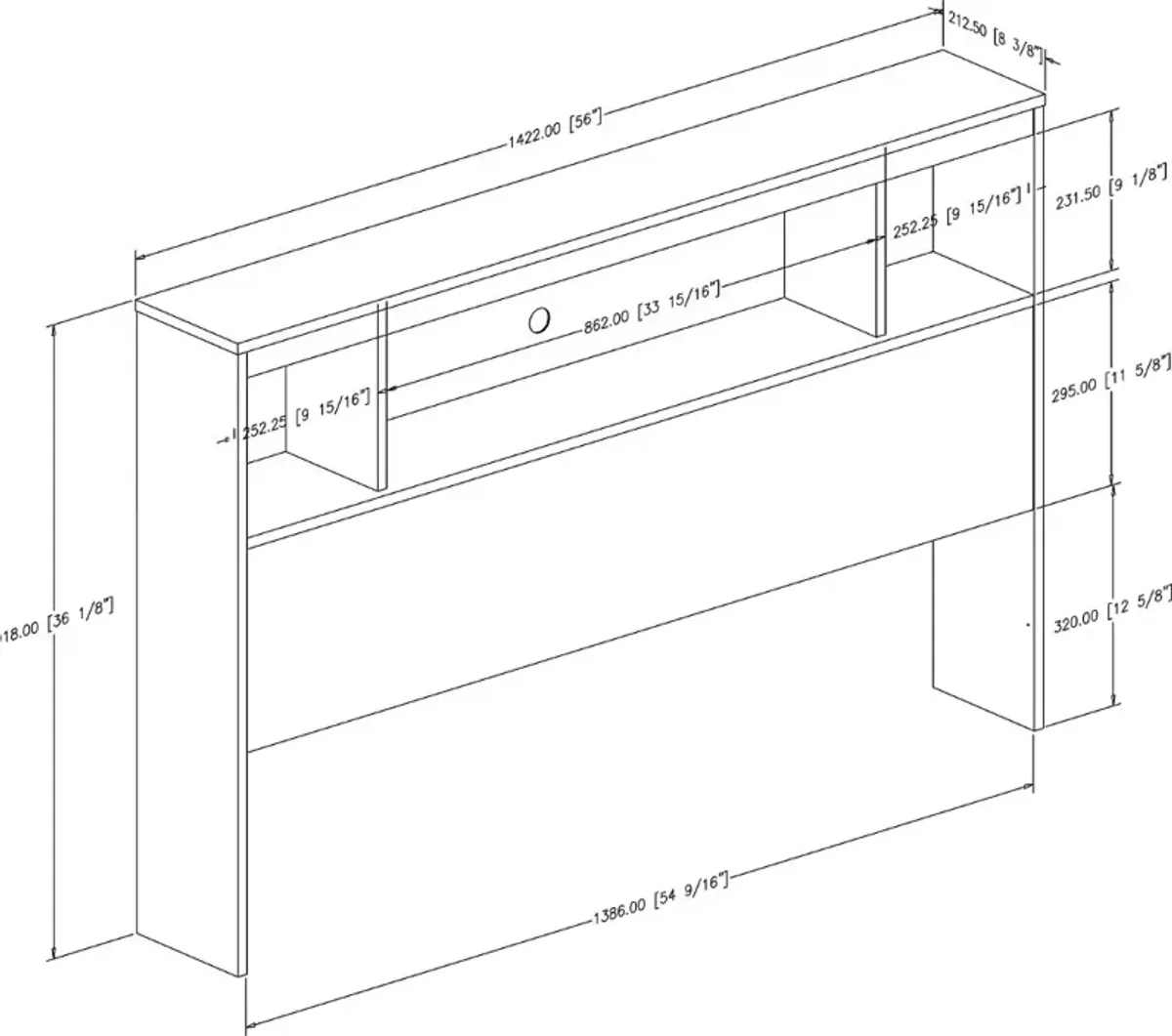 Fusion Full/Queen Pure White Bookcase Headboard - South Shore