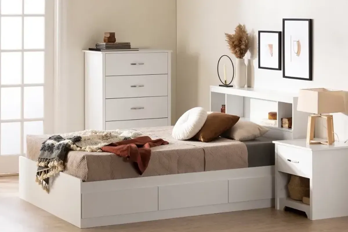 Fusion Full/Queen Pure White Bookcase Headboard - South Shore