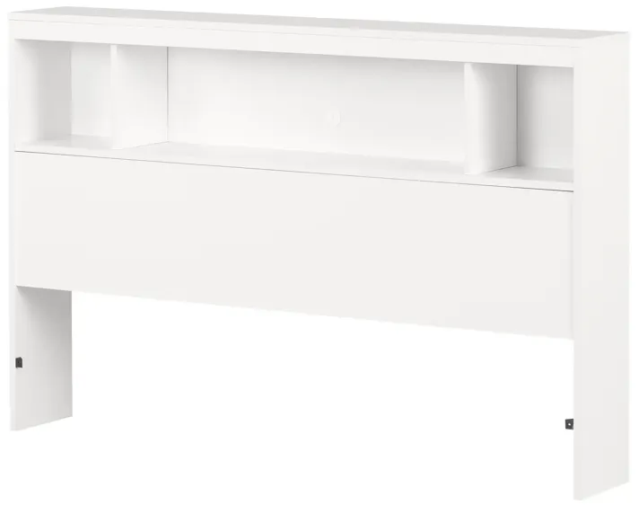 Fusion Full/Queen Pure White Bookcase Headboard - South Shore