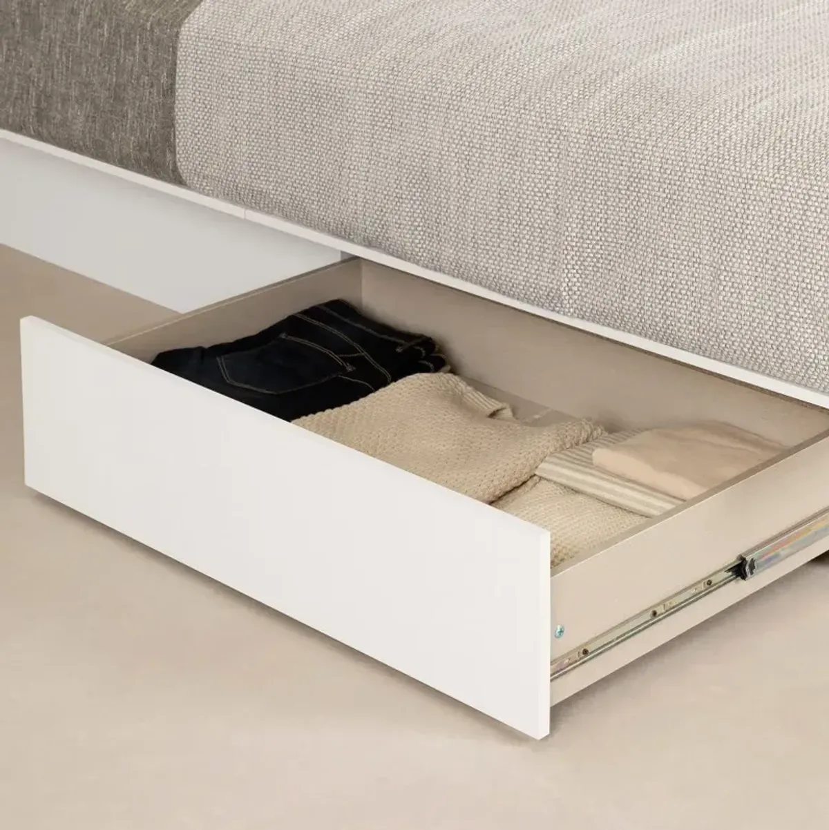 Fusion Full/Queen Pure White Platform Bed - South Shore