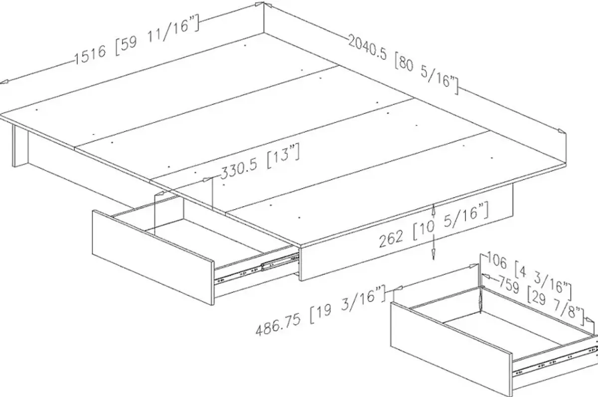 Fusion Full/Queen Pure White Platform Bed - South Shore