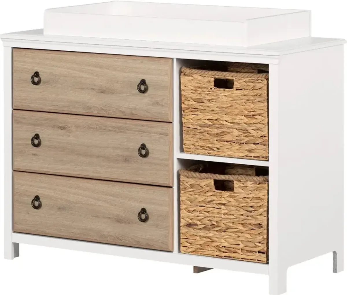 Cotton Candy Oak and White Changing Table - South Shore