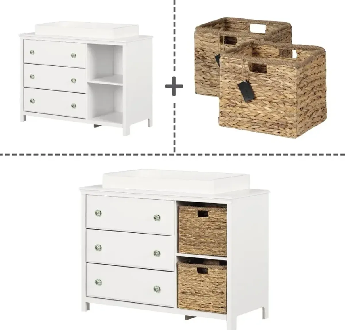 Balka White Changing Table Dresser - South Shore