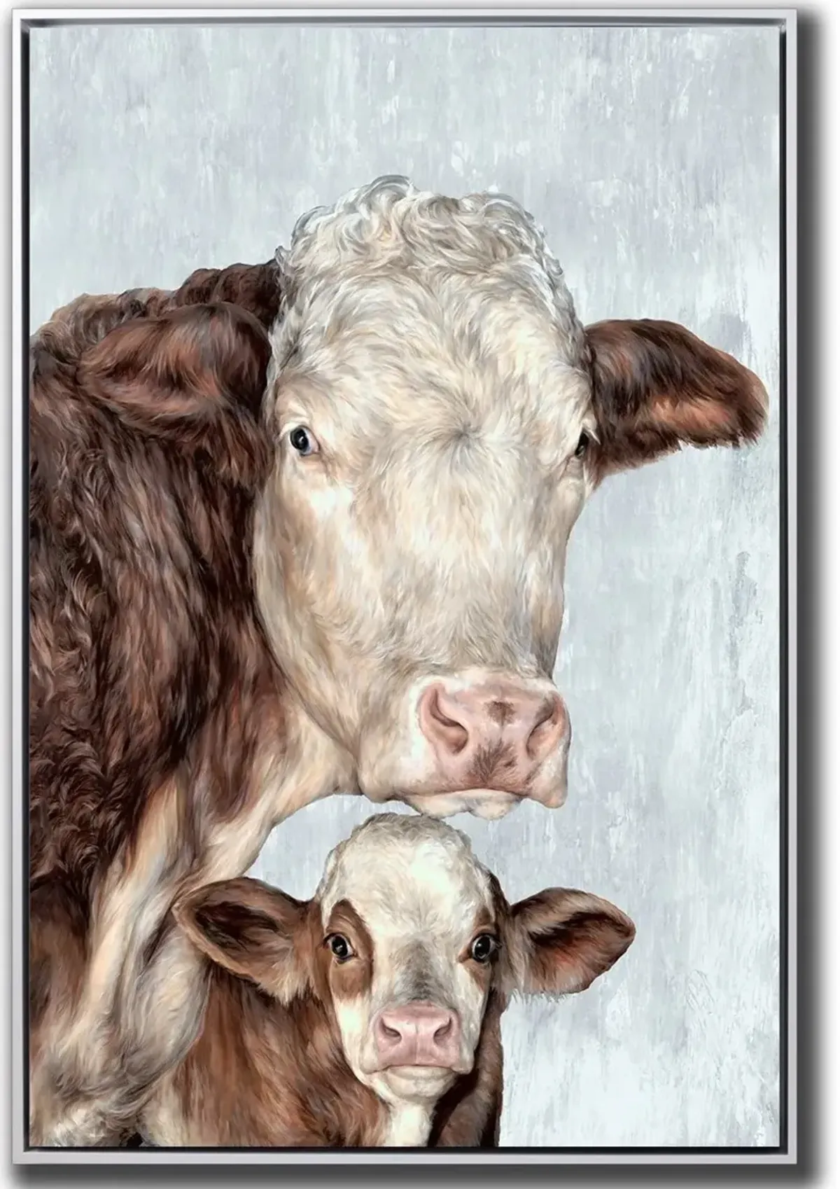 Cow Family Framed Canvas Wall Art