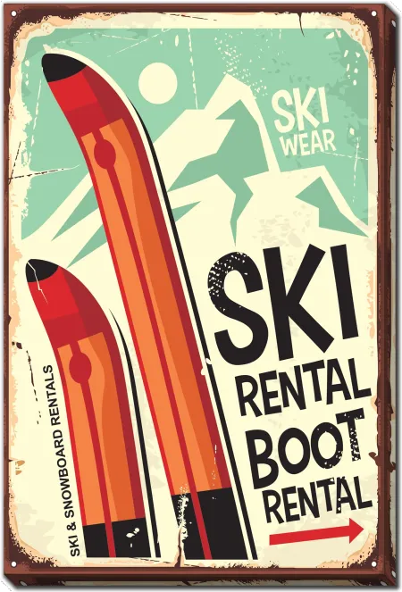 Ski Rental Printed on Canvas