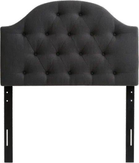 Calera Twin Tufted Dark Grey Fabric Headboard