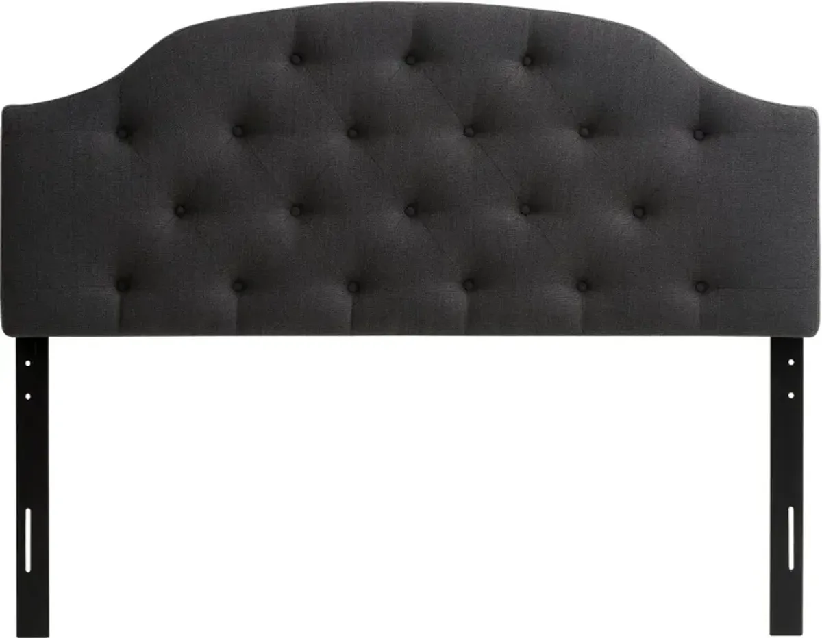 Calera Full Tufted Dark Grey Fabric Headboard