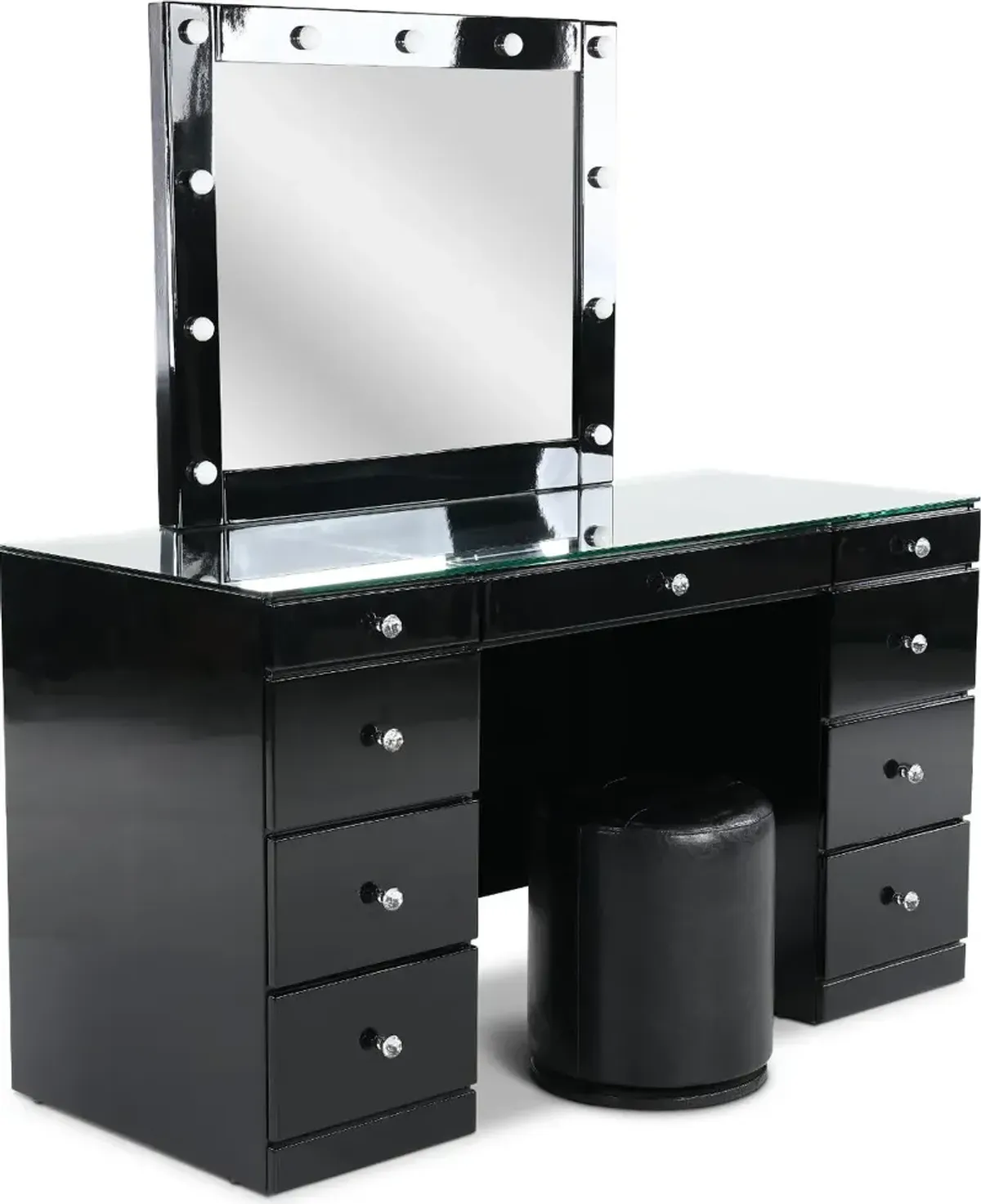 Avery Black 3 Piece Vanity Set