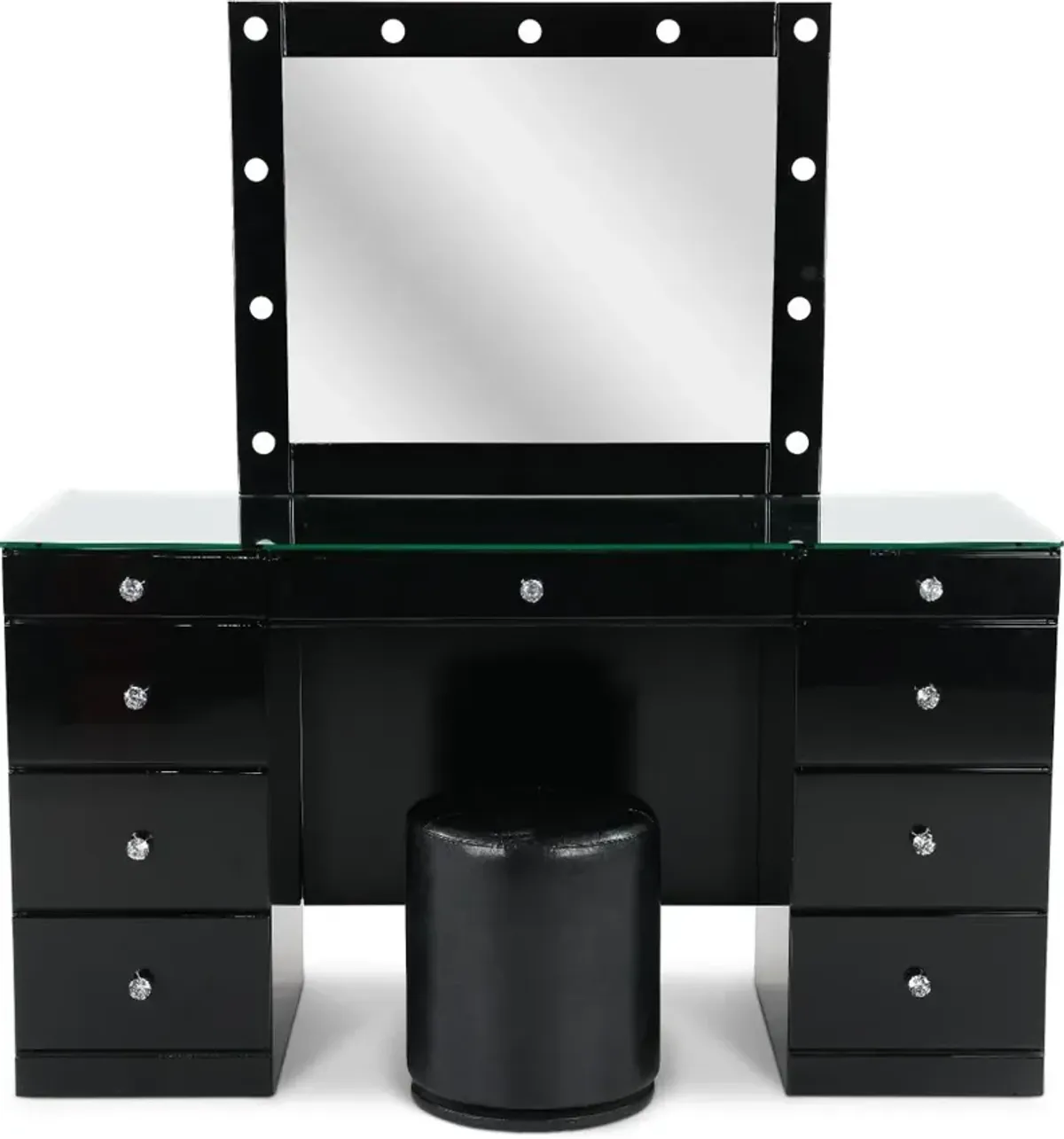 Avery Black 3 Piece Vanity Set