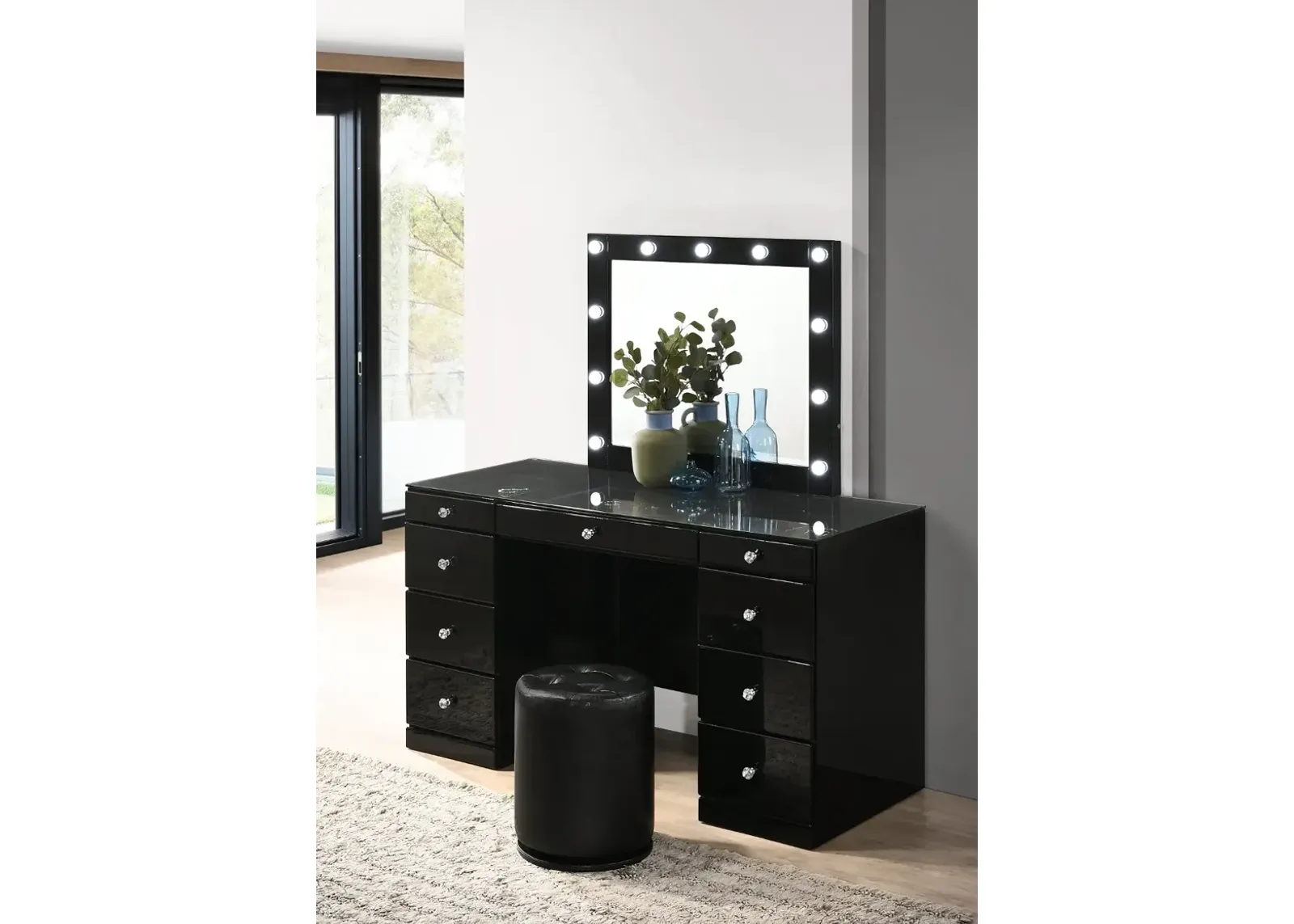 Avery Black 3 Piece Vanity Set