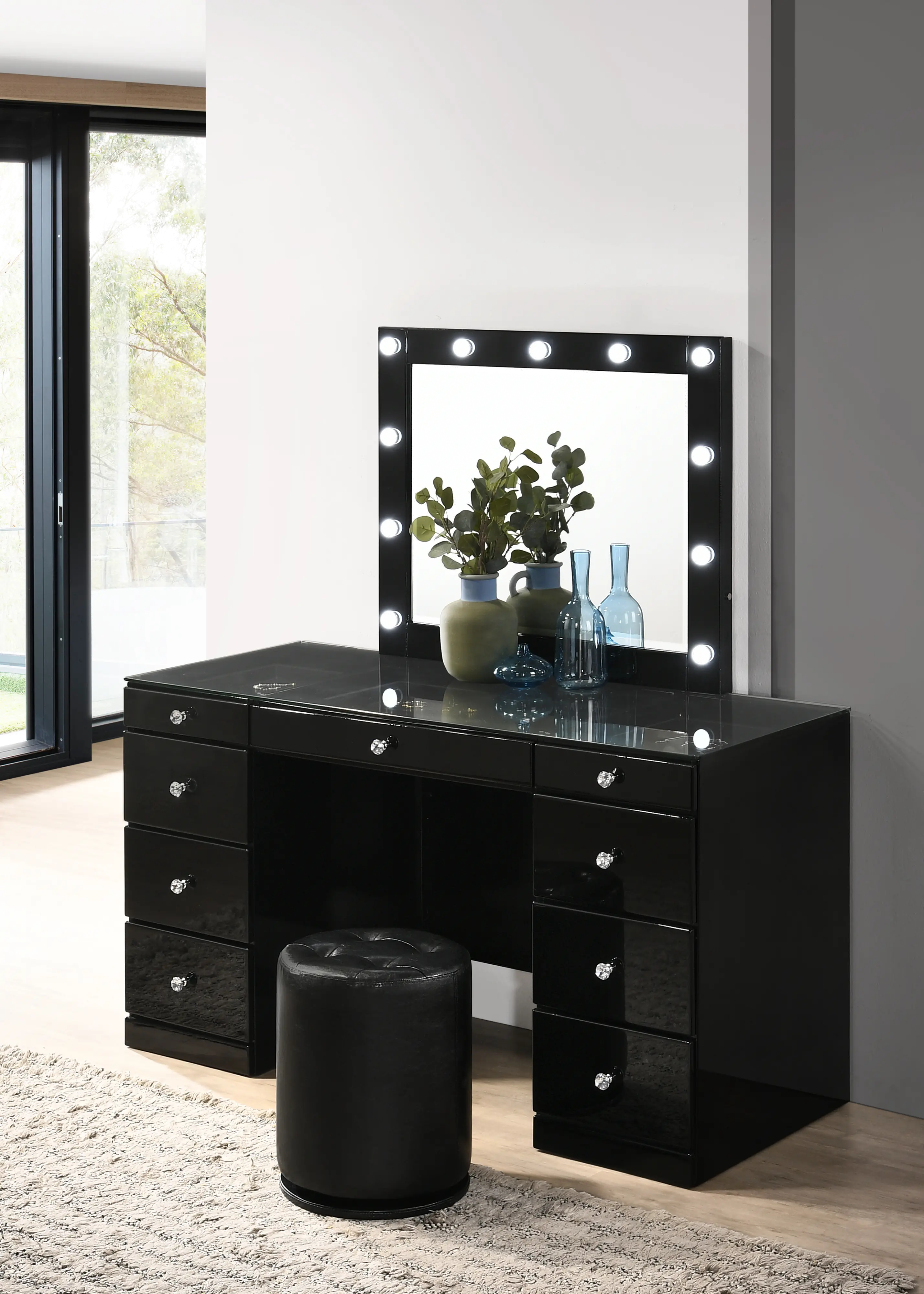 Avery Black 3 Piece Vanity Set