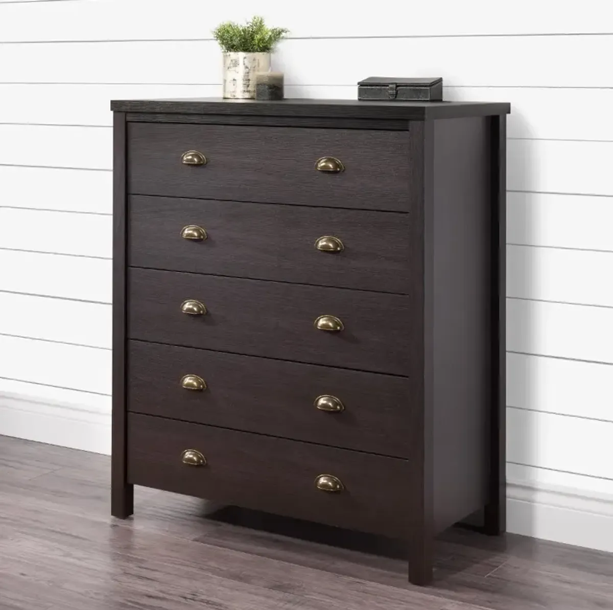 Boston Contemporary Black 5-Drawer Dresser