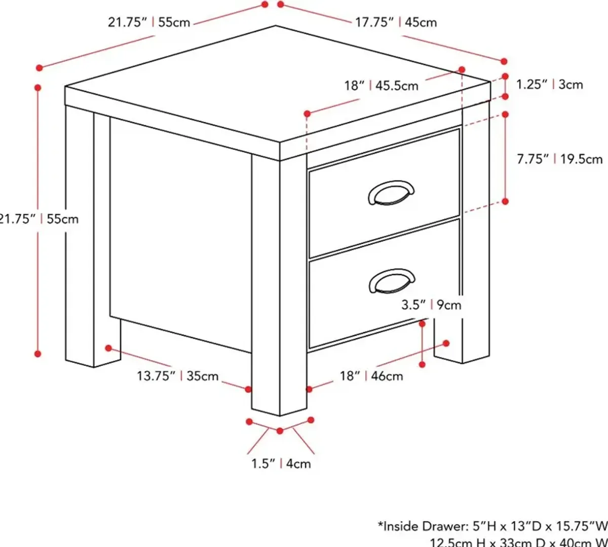 Boston Contemporary White Nightstand