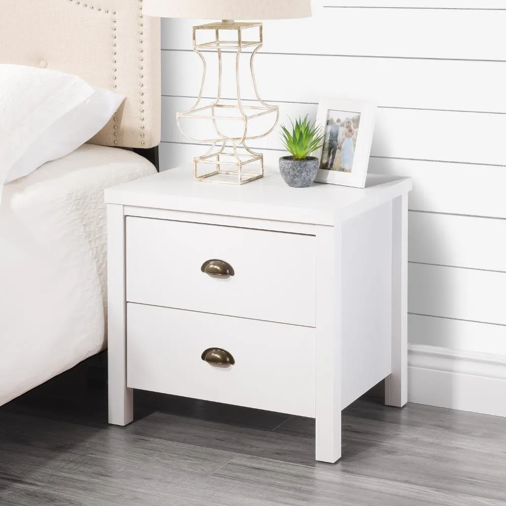 Boston Contemporary White Nightstand