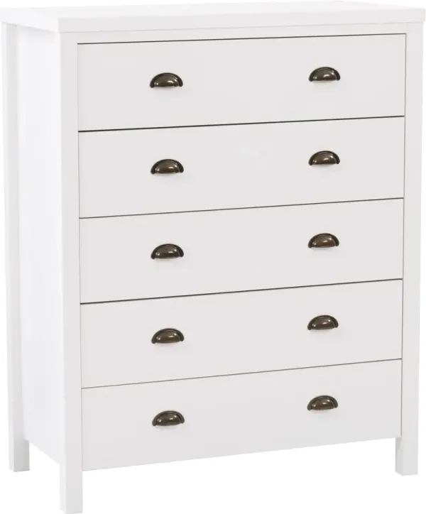 Boston Contemporary White 5-Drawer Dresser