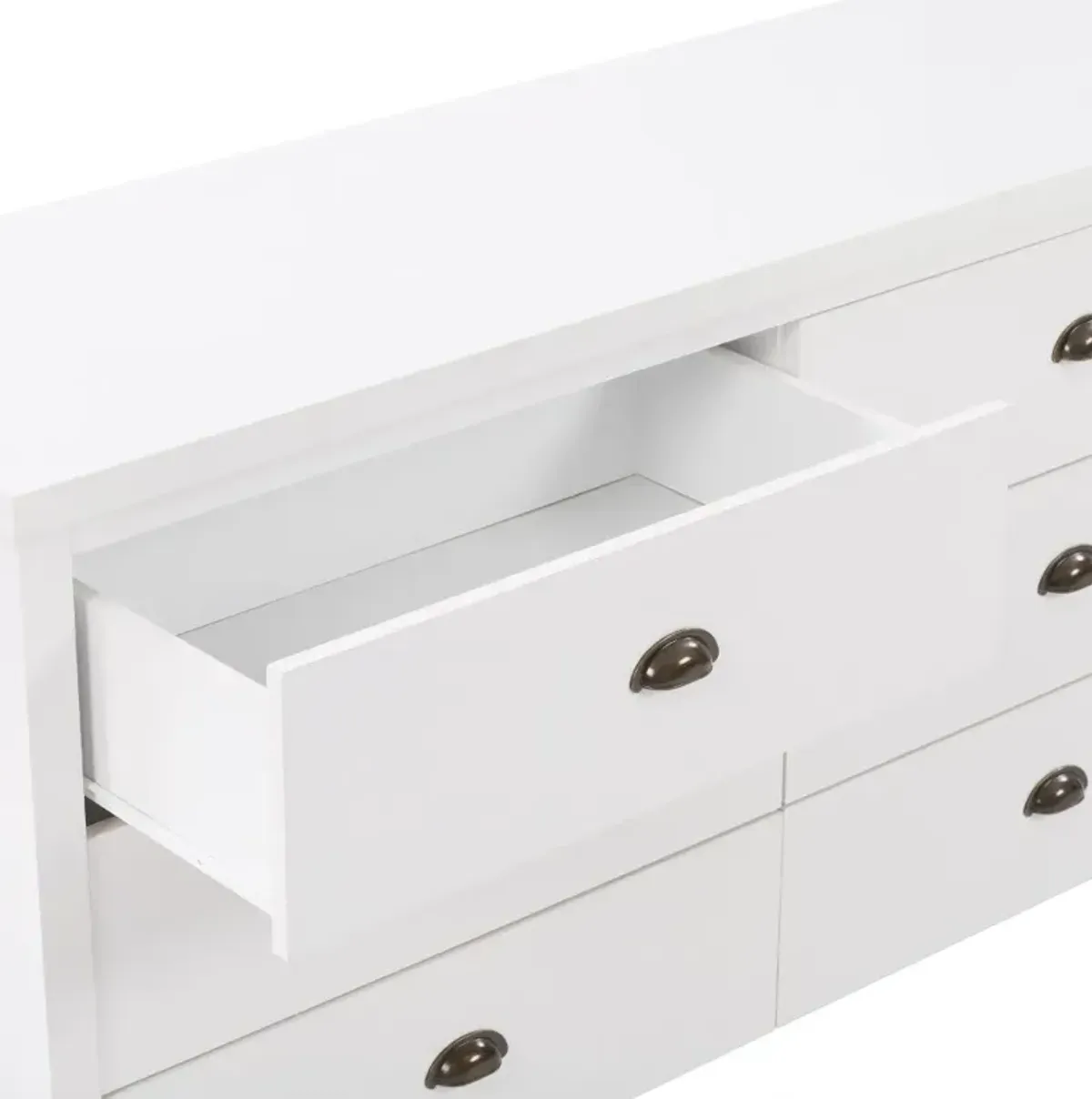 Boston Contemporary White Six Drawer Dresser