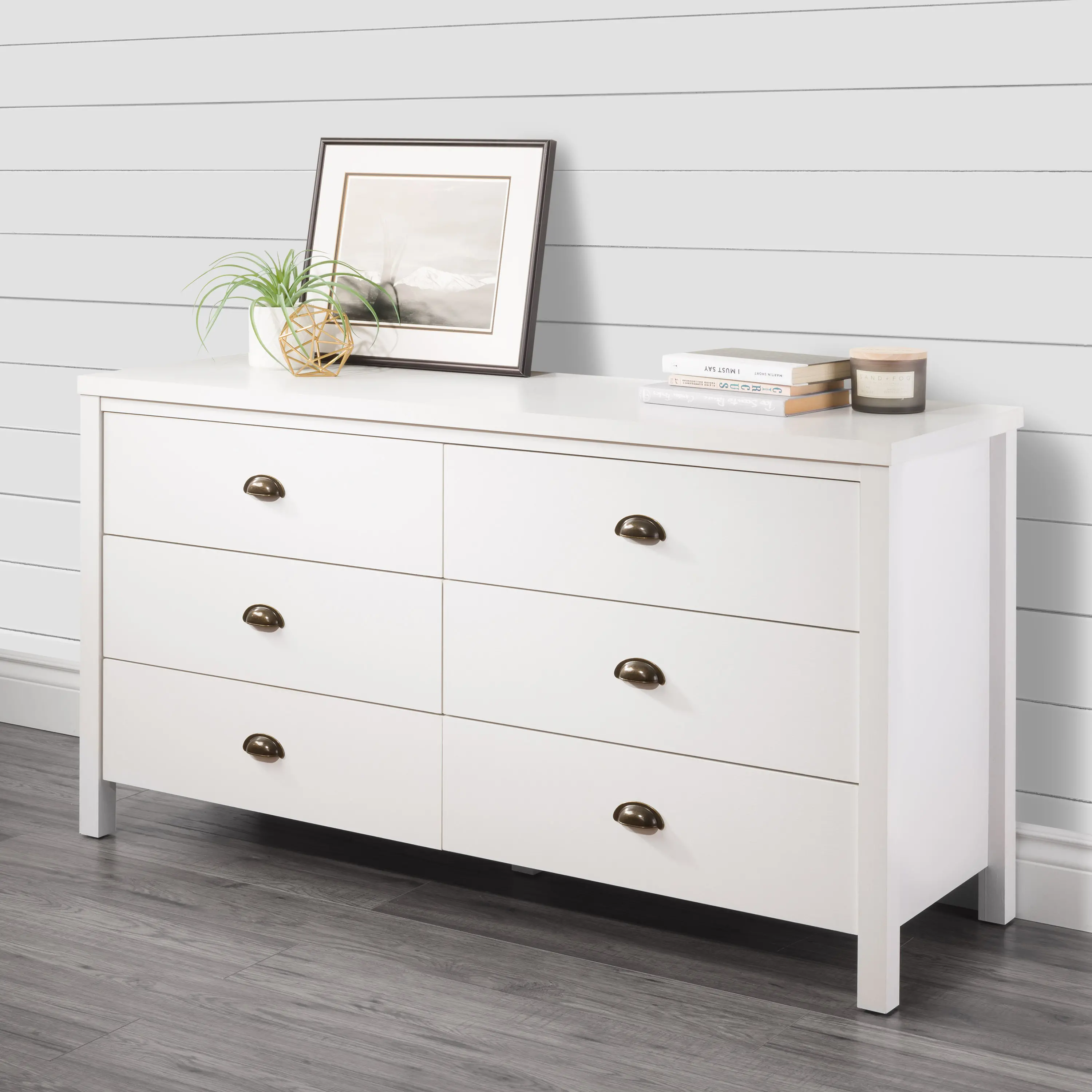 Boston Contemporary White Six Drawer Dresser