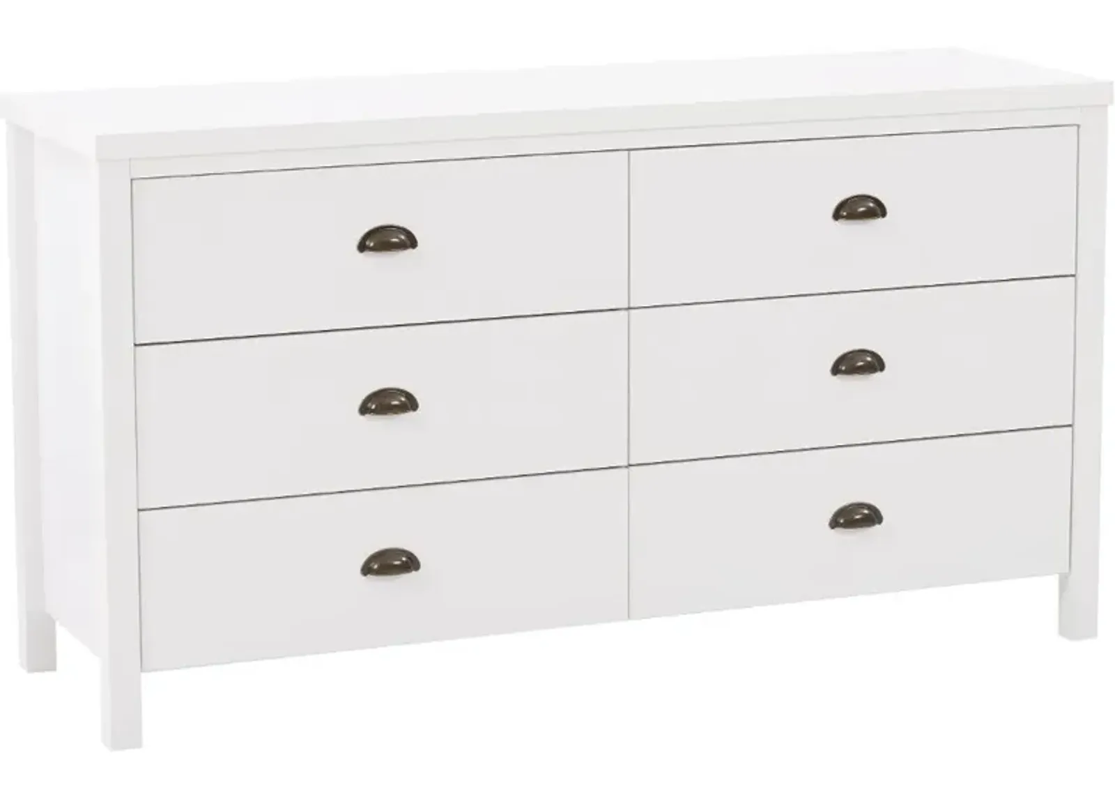 Boston Contemporary White Six Drawer Dresser