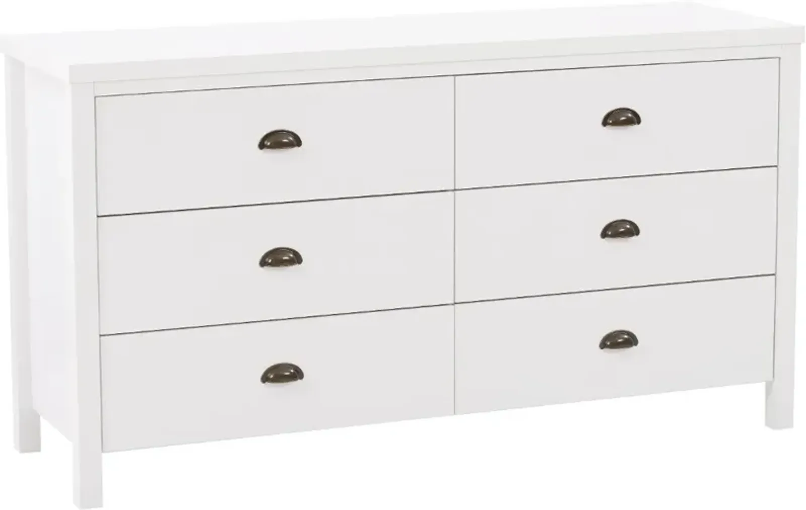 Boston Contemporary White Six Drawer Dresser