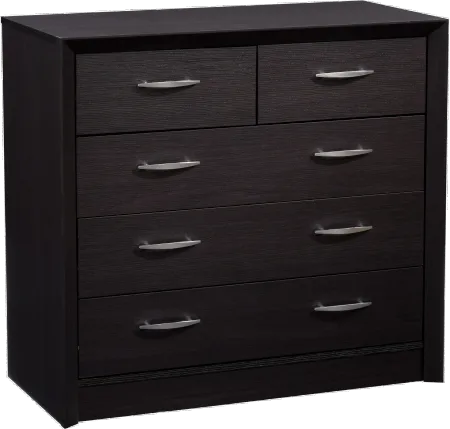 Newport Contemporary Black Five Drawer Dresser
