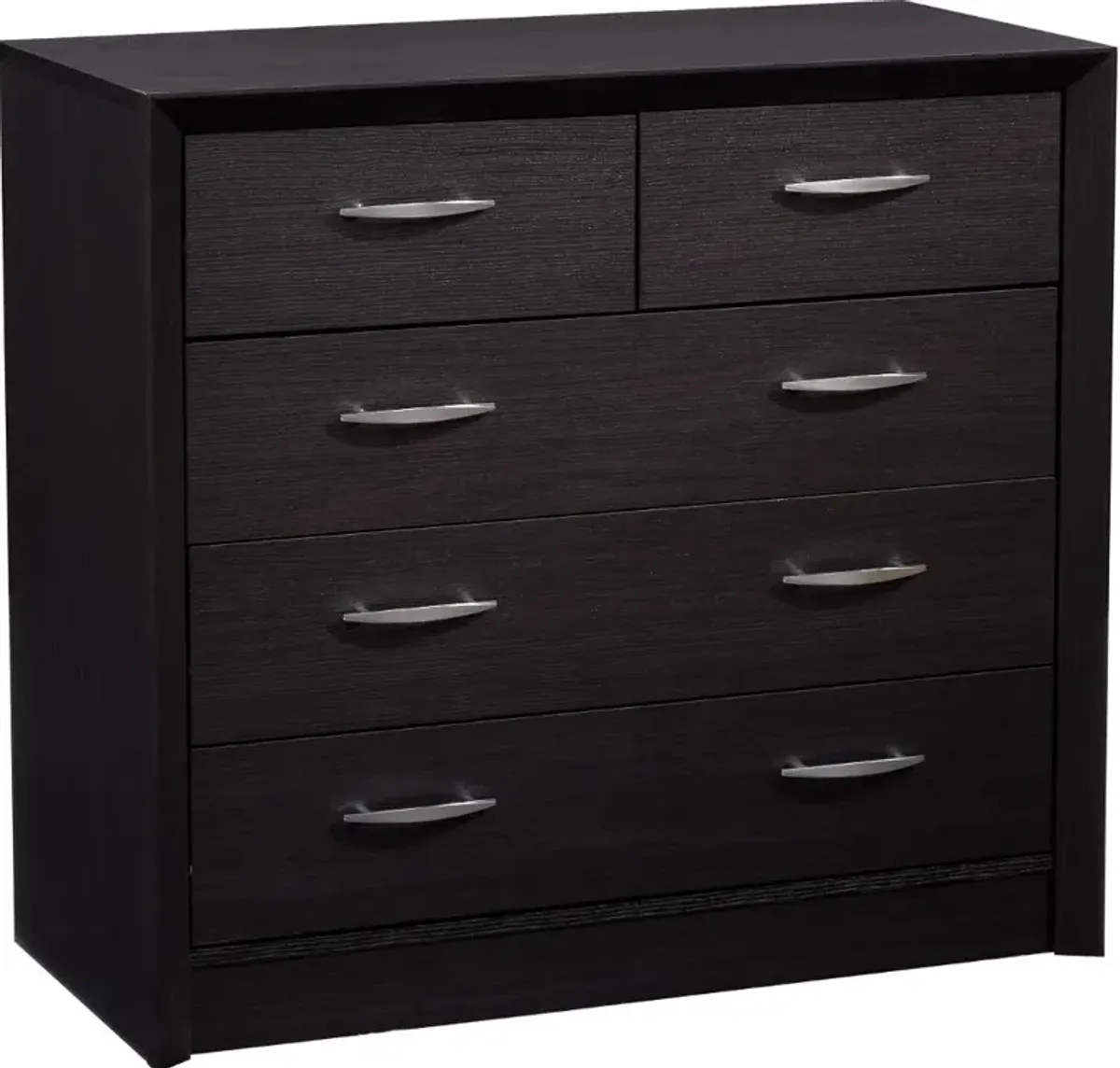 Newport Contemporary Black Five Drawer Dresser