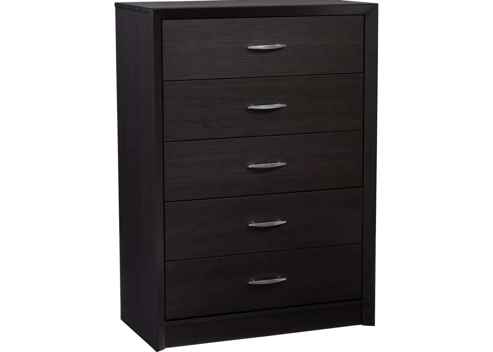 Newport Contemporary Black Five Drawer Tall Dresser