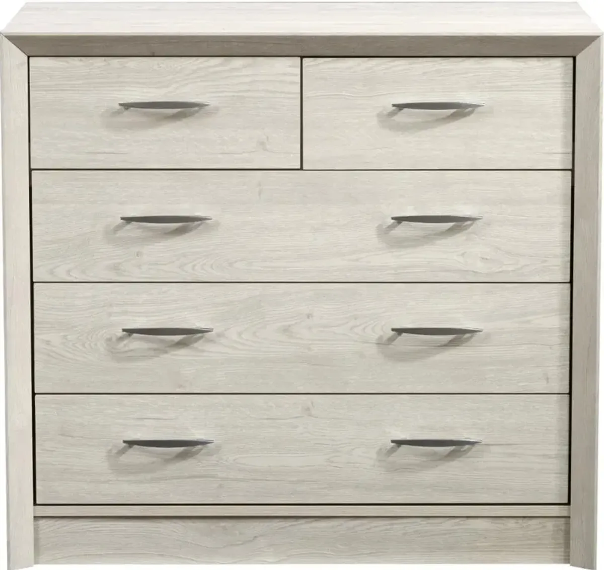 Newport Contemporary White Washed Oak Five Drawer Dresser