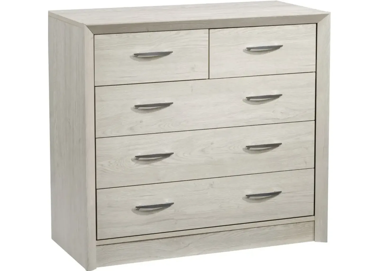 Newport Contemporary White Washed Oak Five Drawer Dresser