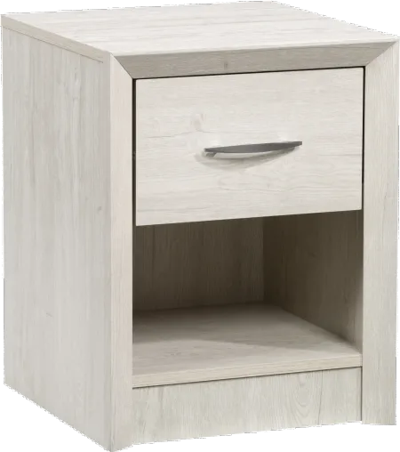 Newport Contemporary White Washed Oak One Drawer Nightstand