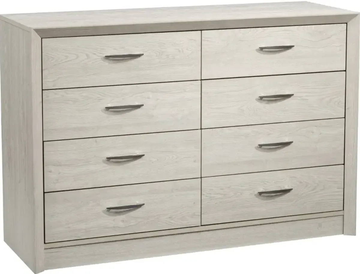 Newport Contemporary White Washed Oak 8-Drawer Dresser