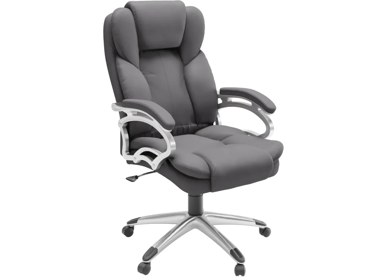 Workspace Contemporary Gray Leatherette Executive Office Chair