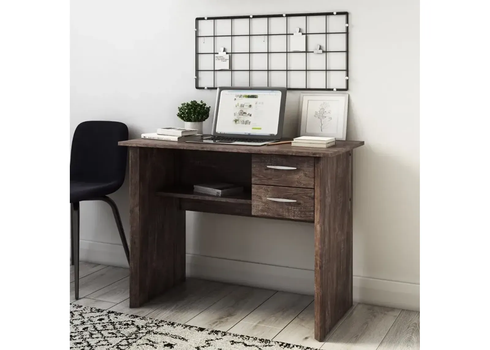 Kingston Contemporary Rustic Brown Two Drawer Desk