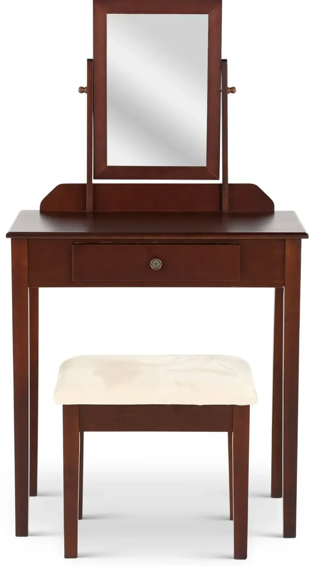 Iris Espresso Vanity Table and Stool Set