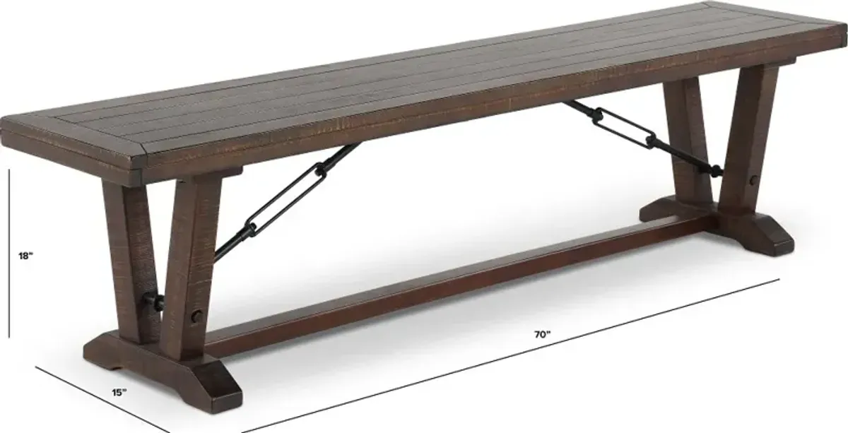 Homestead Dark Brown Dining Bench