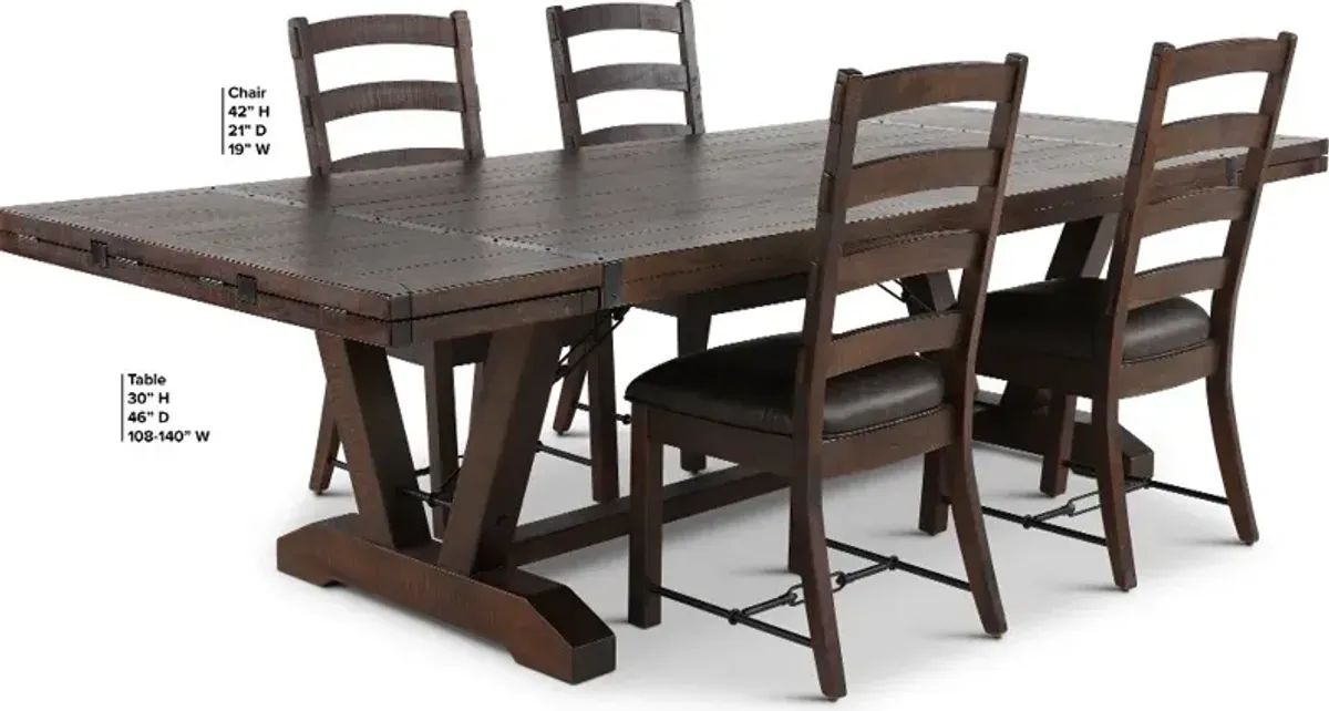 Homestead Dark Brown 5 Piece Dining Set