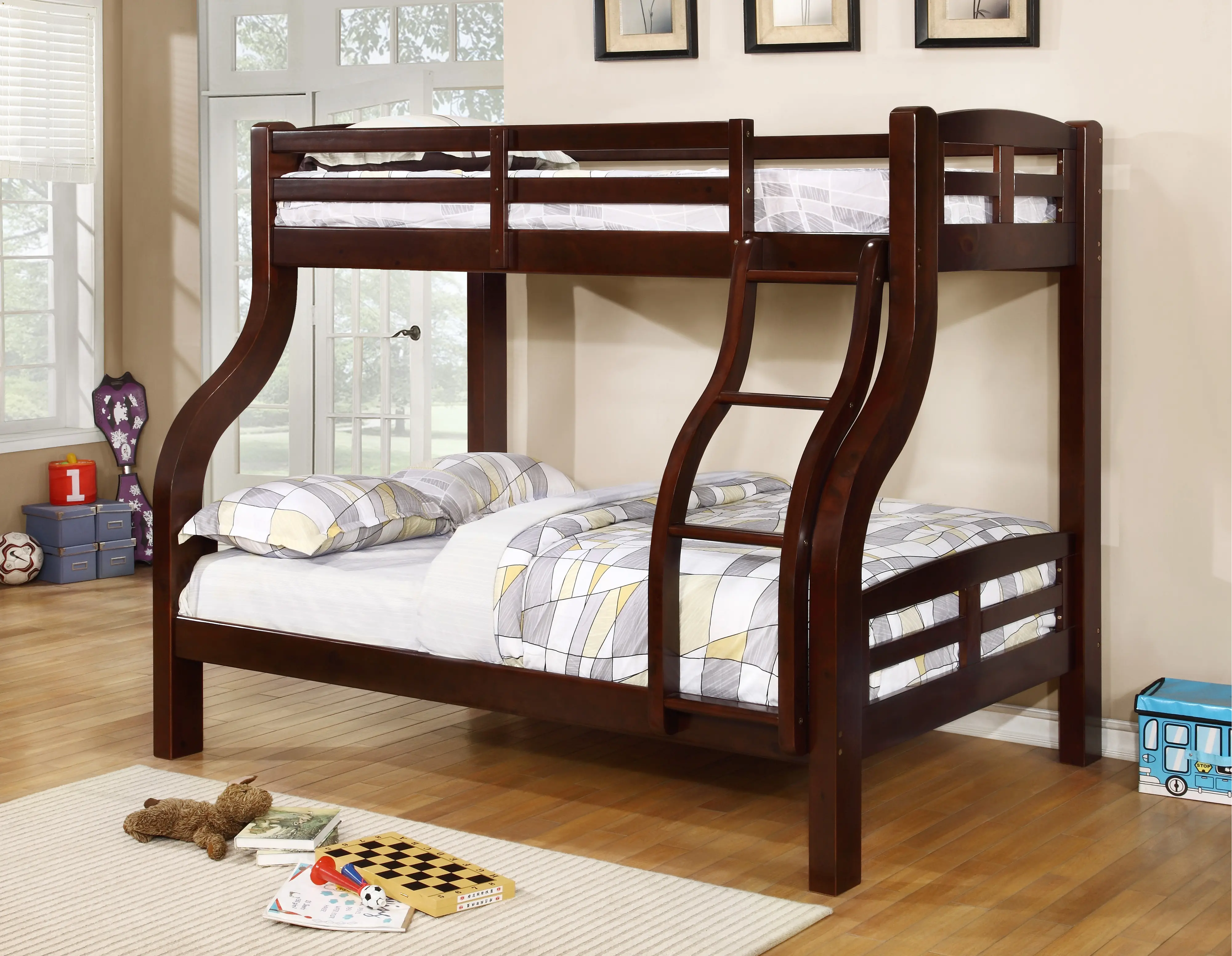 Big Bear Brown Twin-over-Full Bunk Bed