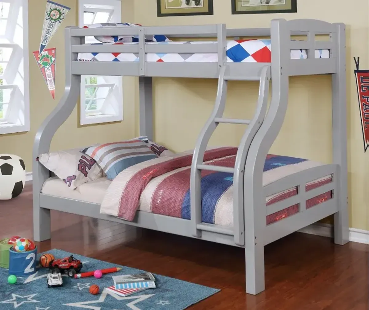 Big Bear Gray Twin-over-Full Bunk Bed