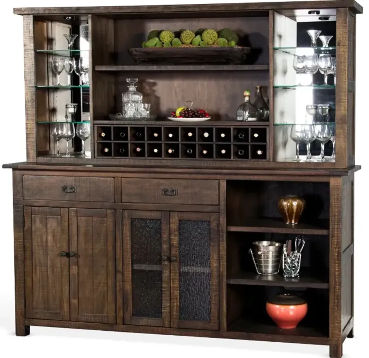 Homestead Dark Brown Buffet and Hutch