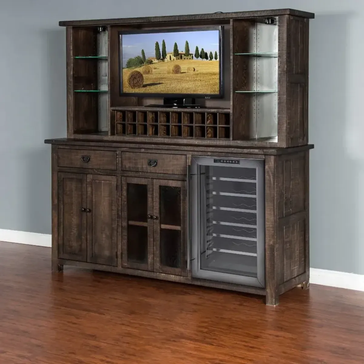 Homestead Dark Brown Buffet and Hutch