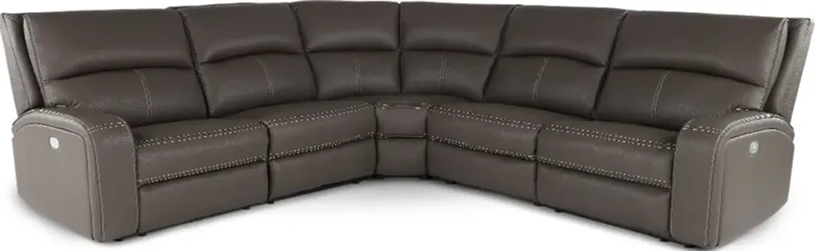 Star Gray Haze 5-Piece Power Reclining Sectional with Adjustable...