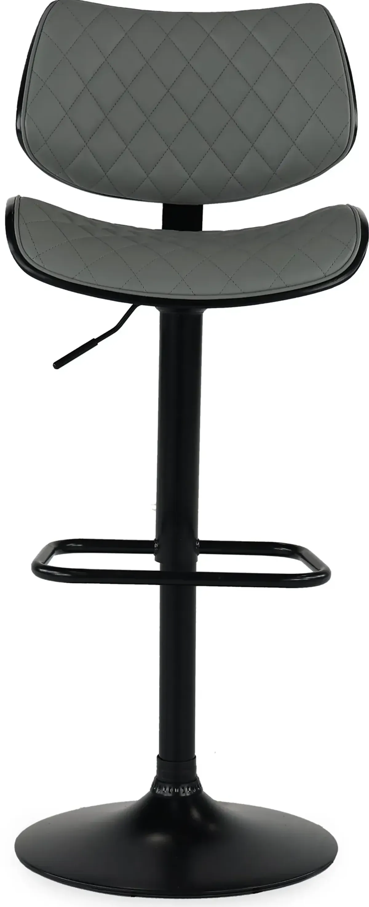 Leland Gray and Black Adjustable Swivel Bar Stool