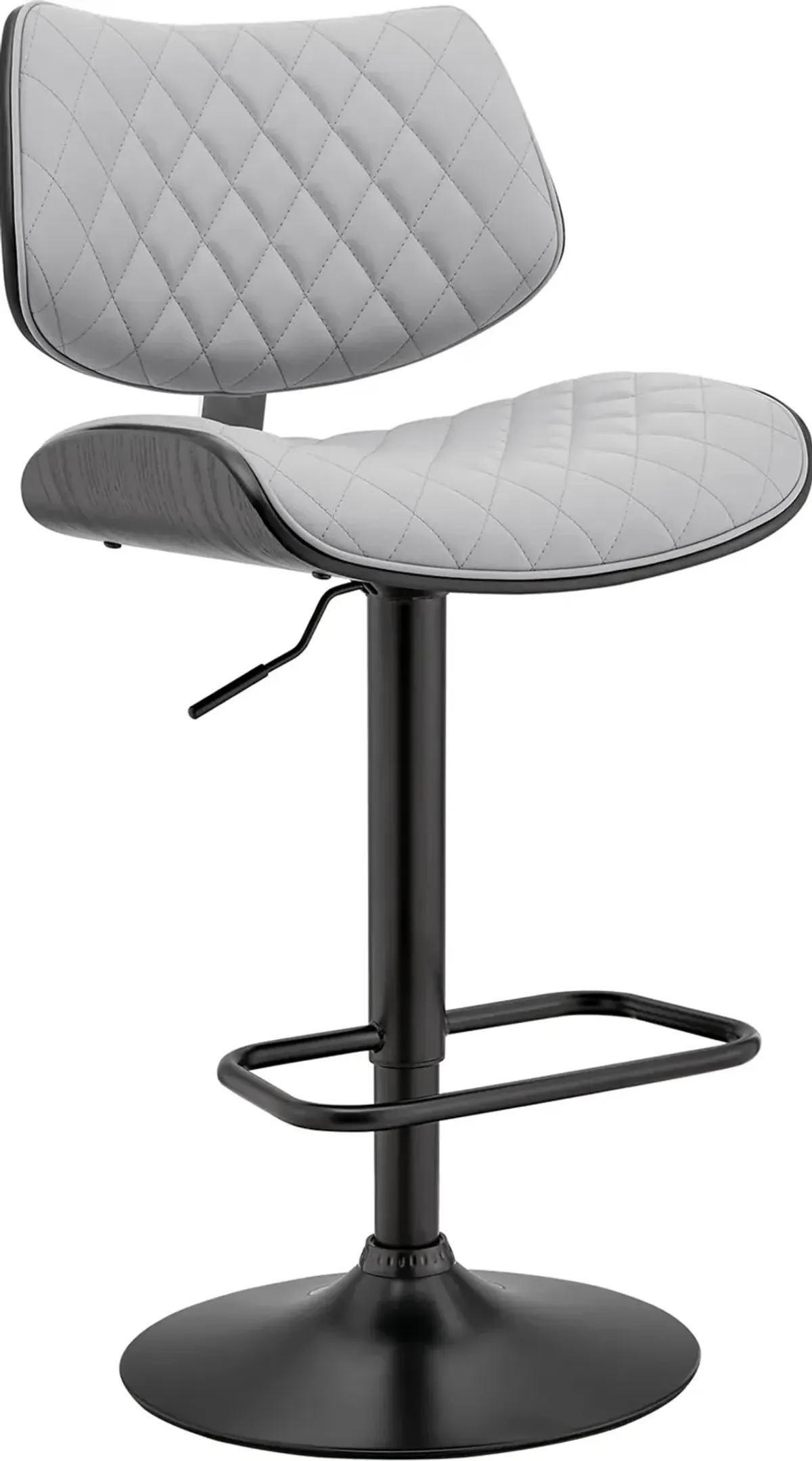 Leland Gray and Black Adjustable Swivel Bar Stool