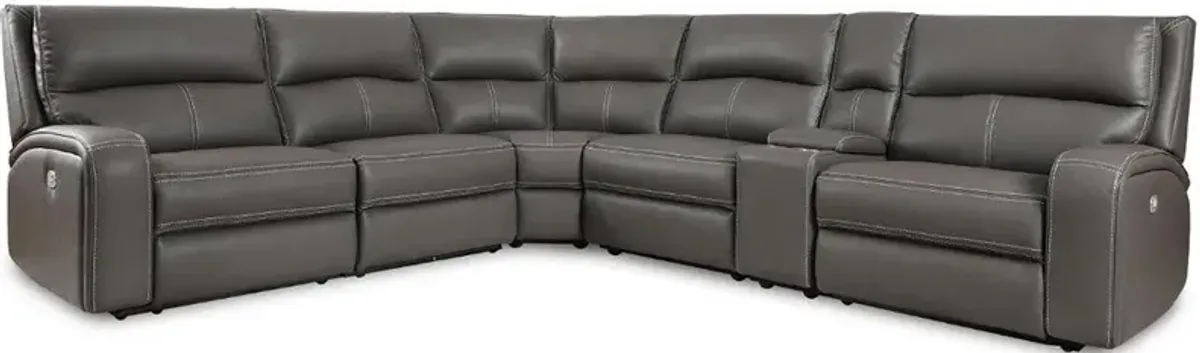 Star Gray Haze 6-Piece Power Reclining Sectional with Adjustable...