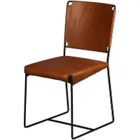 Toluca Brown Leather Dining Chair