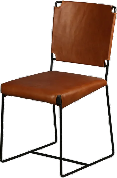 Toluca Brown Leather Dining Chair